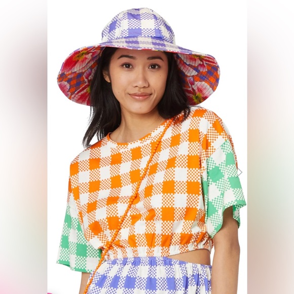 Hattie x Gorman Poppy Gingham Floppy Hat - Picture 4 of 10